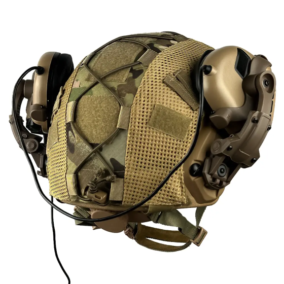 Тактический комплект шлем Fast + кавер + наушники Earmor М31 + крепление Чебурашка (Койот) XL Винница