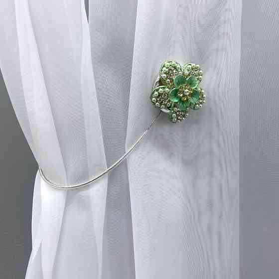 Магніти для штор та гардин "Flowers" набір 2 шт М'ятний (81-190) Київ