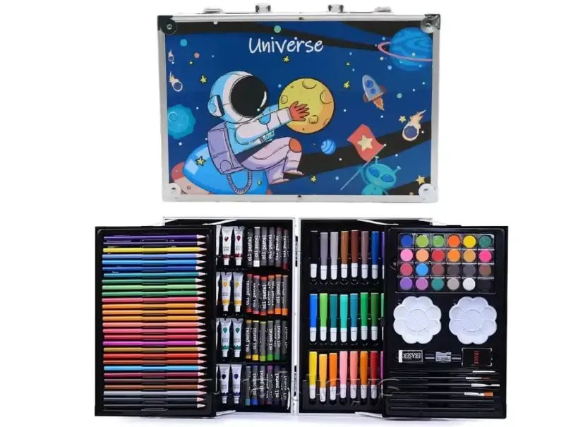 Набор для творчества Космонавт 145шт предметов алюминиевый чемодан синий / Детский набор для творчества / Набор художника Коломыя - изображение 3