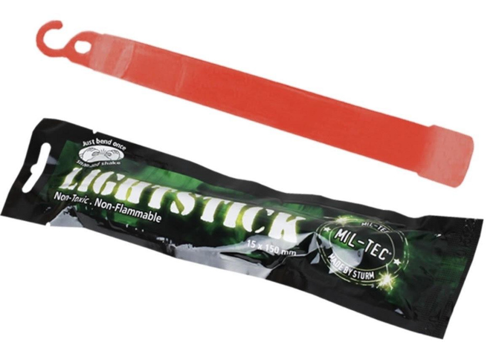Одноразове Хімічне світло 15 см з гаком до 12 годин Mil-Tec від Sturm (14940010) Червоний Нововолинськ - фото 1