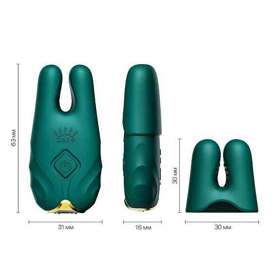 Смартвибратор для груди Zalo - Nave Turquoise Green, пульт ДУ, работа через приложение Sex Aura Киев