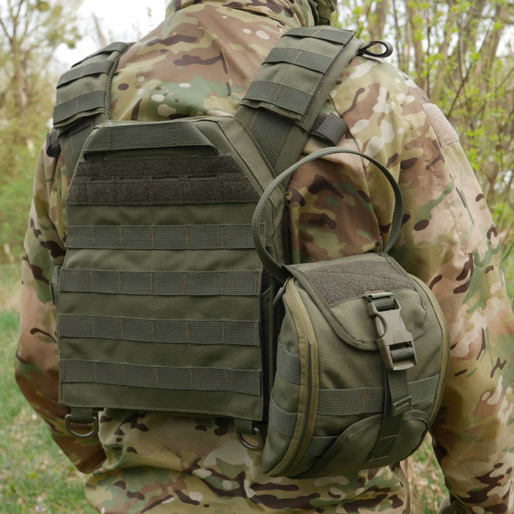 Подсумок-аптечка (быстрый сброс) Kiborg GU Cordura Khaki. Отрывной медицинский подсумок аптечка Киев - изображение 8