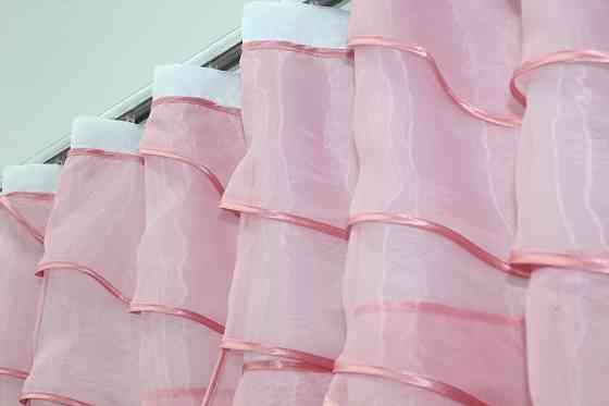 Кухонная занавеска VR-Textil № 00к розовый с белым 280х170 см (59-807) Киев