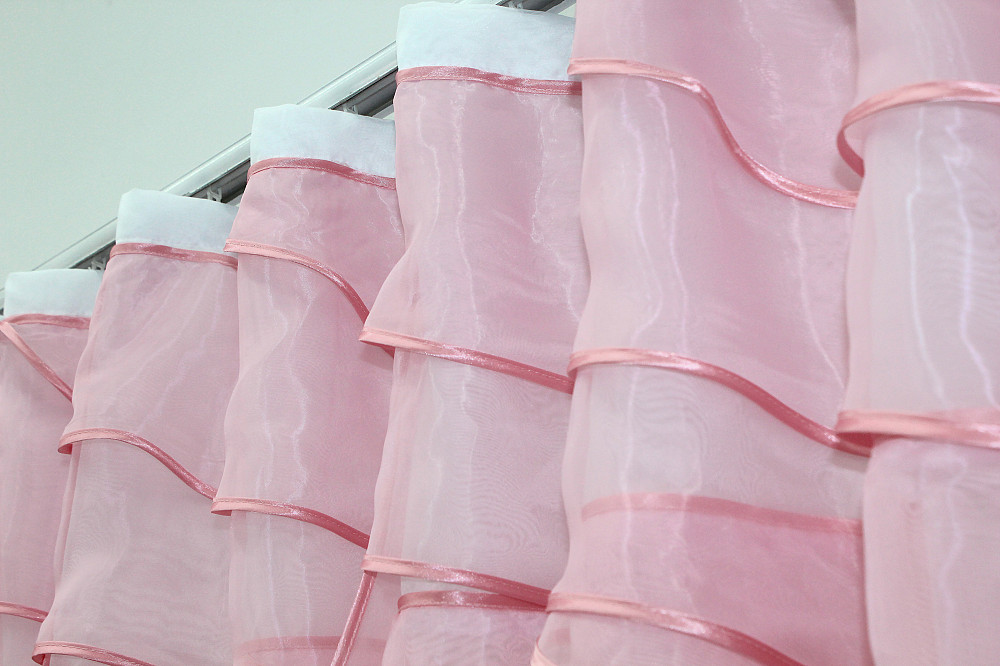 Кухонная занавеска VR-Textil № 00к розовый с белым 280х170 см (59-807) Киев - изображение 4