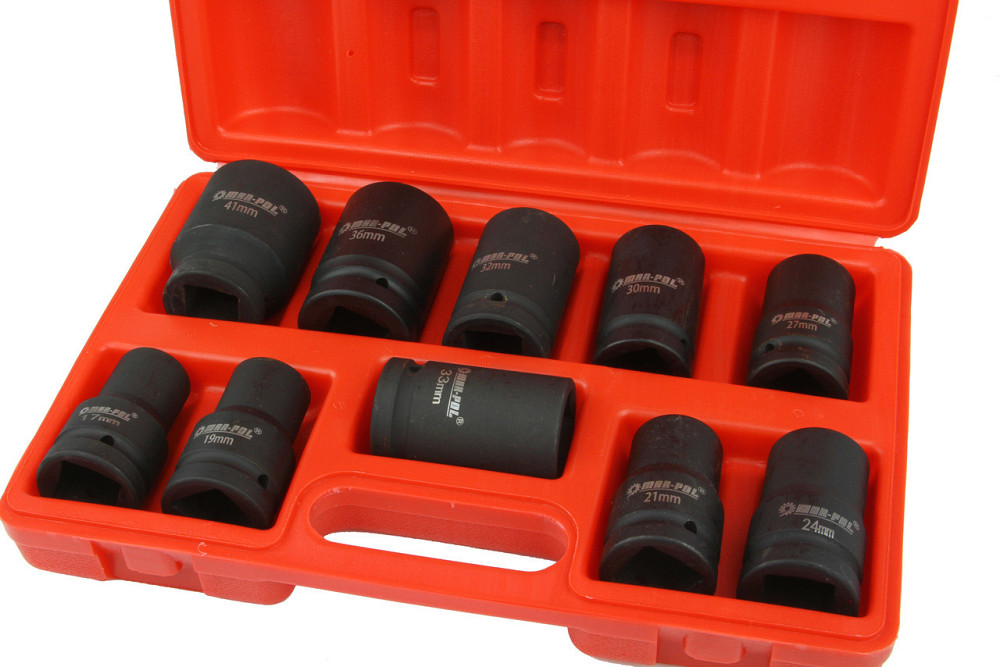 Набор ударных торцевых головок 10 элементов 17-41 мм с кейсом Mar-Pol (M58261) Нововолынск - изображение 4