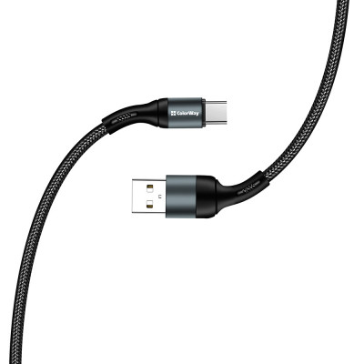 Дата кабель USB 2.0 AM to USB-C 1.0m nylon black ColorWay (CW-CBUC045-BK) Винница - изображение 6