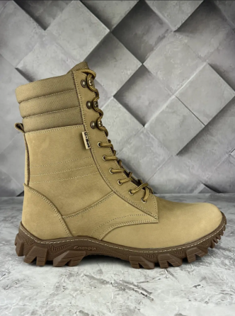 Військові чоловічі демісезонні берці бежеві , тактичні чоловічі шкіряні берці прошиті та проклеєні Львів