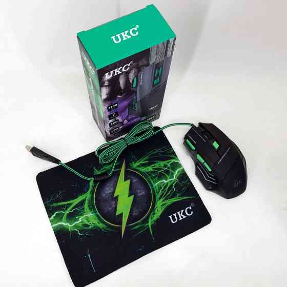 Мишка провідна ігрова UKC 6967 з килимком LK-29 Львів