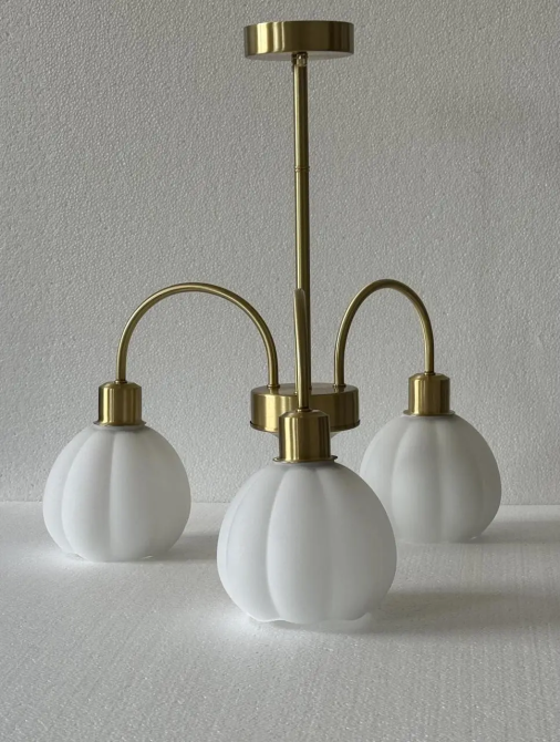 Світлодіодна люстра Тюльпан 5000 (Золота) на 3 плафони Київ - фото 5