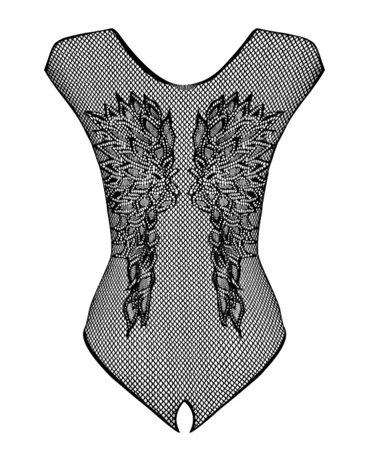 Бодістокінг із великої сітки з мереживом Obsessive B112 teddy S/M/L, чорний, з доступом Львов - изображение 5