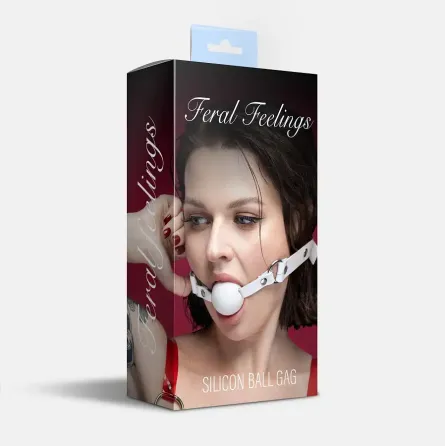 Кляп силіконовий Feral Feelings Silicon Ball Gag White/White, білий ремінець, біла кулька Львов