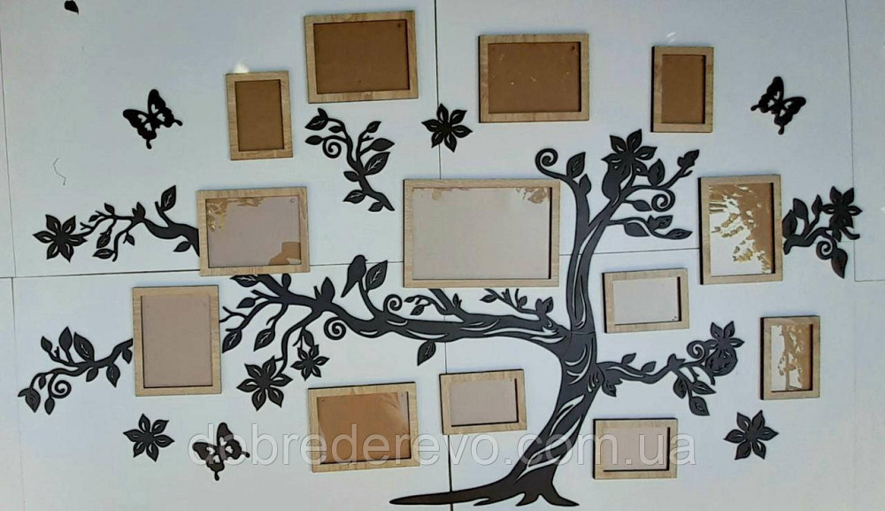 Семейное дерево на 18 фотографий / семьи / фоторамка / картина / композиция / коллаж / подарок Вижница - изображение 9