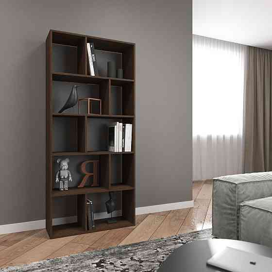 Стеллаж VAYS D-1 Венге Темный, книжная полка на 10 ячеек, ЛДСП, 80×30×178 см – для дома, гостиной, офиса Львов