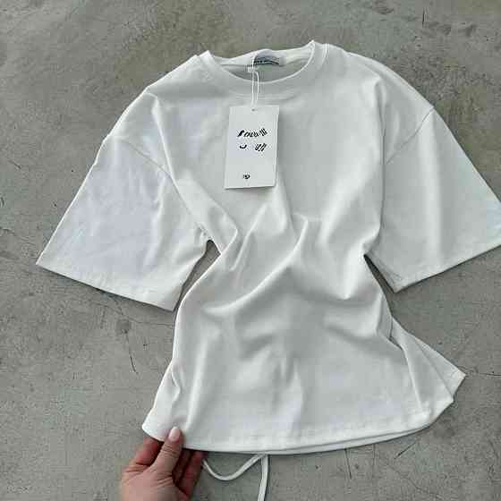 Жіноча базова повсякденна футболка з імітацією корсета Білий Одеса