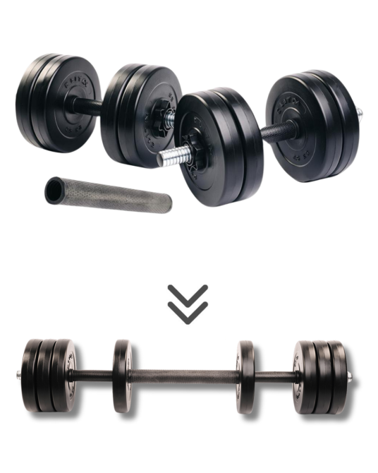 Гантелі Elitum 2х11кг + подовжувач грифа для штанги Київ - фото 1