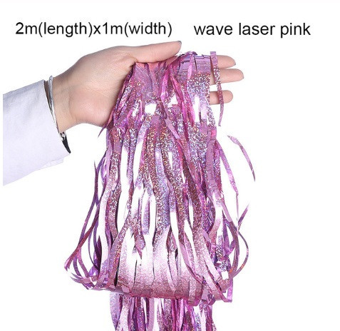 Дощик для фотозони з голограмою хвилястий 2 м на 1 м рожевий Київ - фото 2