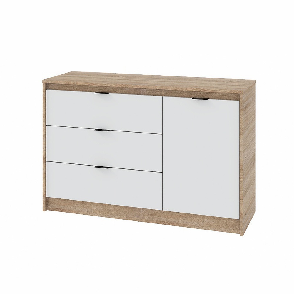 Комод с дверью и 3-мя ящиками Эверест Сити-1150 115,2х38х74,6 Дуб сонома/Белый (DTM-071100) Львов - изображение 3