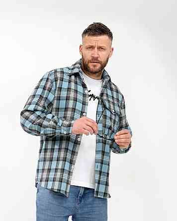 Чоловіча повсякденна картата сорочка турецький котон фланель Джинс, 54/56 Одеса