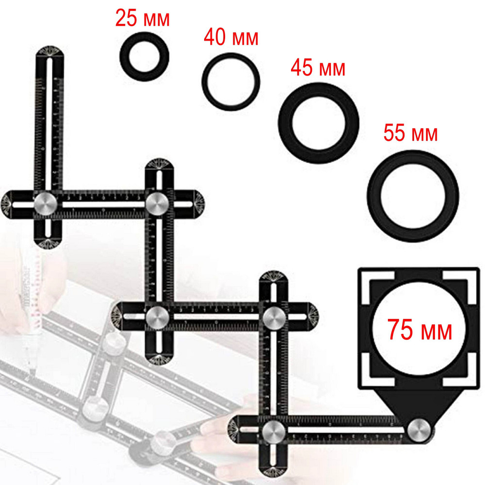 Шаблометр,шаблон для плитки,локатор для плитки,линейка шабломер,шаблон для разметки плитки JNZ (98745588) Киев - изображение 2