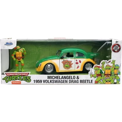 Машина Jada металлическая Черепашки-Ниндзя Фольксваген Битл (1959) с фигуркой Микеланджело, 1:24 (253285002) Винница - изображение 3
