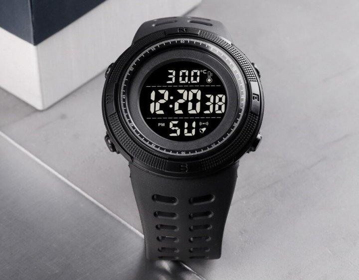 Чоловічий спортивний годинник Skmei 1681 з термометром Чорний Вінниця - фото 8