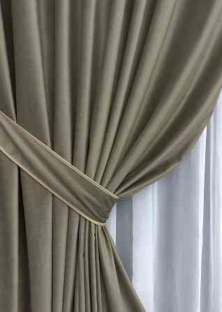 Комплект готових штор VR-Textil Оксамит (бархат) № 1656ш Капучино 200х290 см 2 шт (32-080) Київ