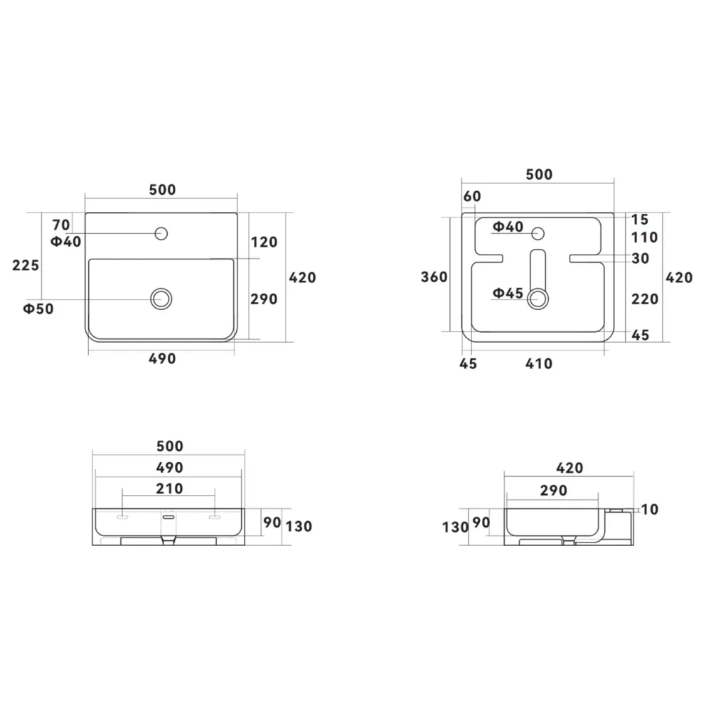 Раковина Qtap Nando LT 500х420х130 Matt black QT12116146AMB Київ - фото 8