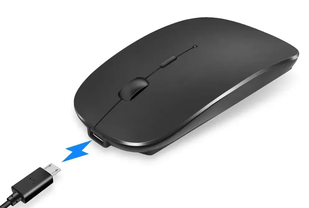 Комп'ютерна бездротова акумуляторна мишка 2.4 ГГц (чорна) Коломия - фото 2