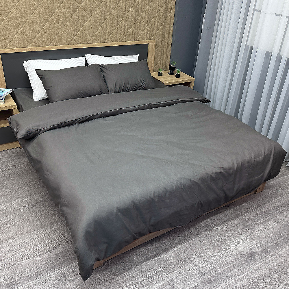 Комплект постельного белья, Decorator El Skin Двуспальный 180х215 Темно-серый (88-076) Киев - изображение 1