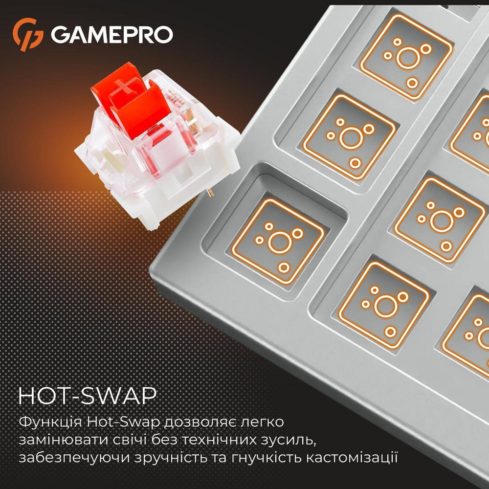 Клавіатура бездротова GamePro Genesis Joker Pro MK124G Pro Gray ( 10283 ) Харьков - изображение 20