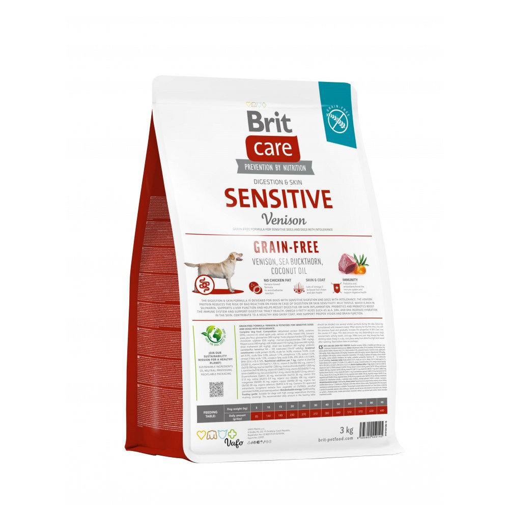 Сухой корм Brit Care Dog Grain-free Sensitive для собак с чувствительным пищеварением, беззерновой с олениной, Винница - изображение 2