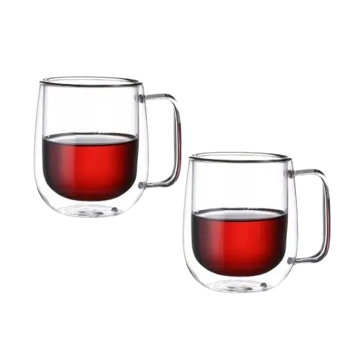 Набір чашок 2шт 250мл з подвійними стінками скло 9007 KAMILLE Житомир - фото 1