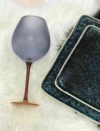 Тарілка квадратна Olens "Totem" 20,5х1,02 см кераміка синя для дому та ресторанів Київ