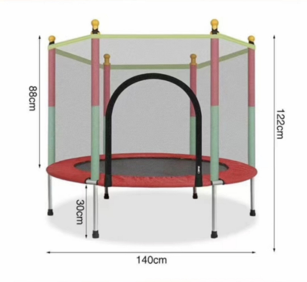 Батут манеж детский Atleto 140 см с сеткой красный KRB01 домашний для детей Киев - изображение 6