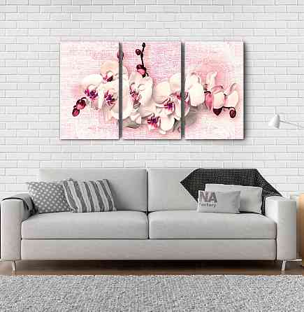 Модульна картина Абстракція Квіти (53х100см) Аrt-222_3А Київ