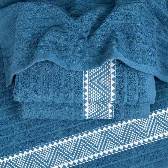 Махровий рушник для обличчя та рук Зіпп GM Textile 50х90см 500г/м2 (Синій) Суми