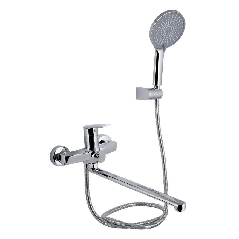 Смеситель для ванны с поворотным изливом, c душевым гарнитуром Qtap Stenava New QTSTE2601CRM45536 Chrome Харьков - изображение 1