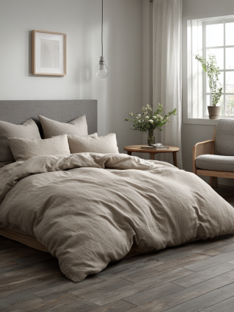 Ecotton Комплект постільної білизни Ecotton двоспальний 180х215 см фланель однотонний кремовий Коломия