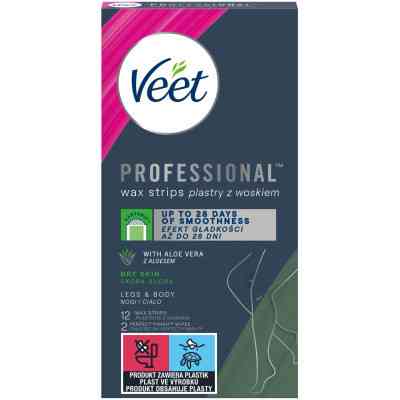 Воскові смужки Veet Professional для сухої шкіри з Алоє вера 12 шт. (8410104511340) Вінниця