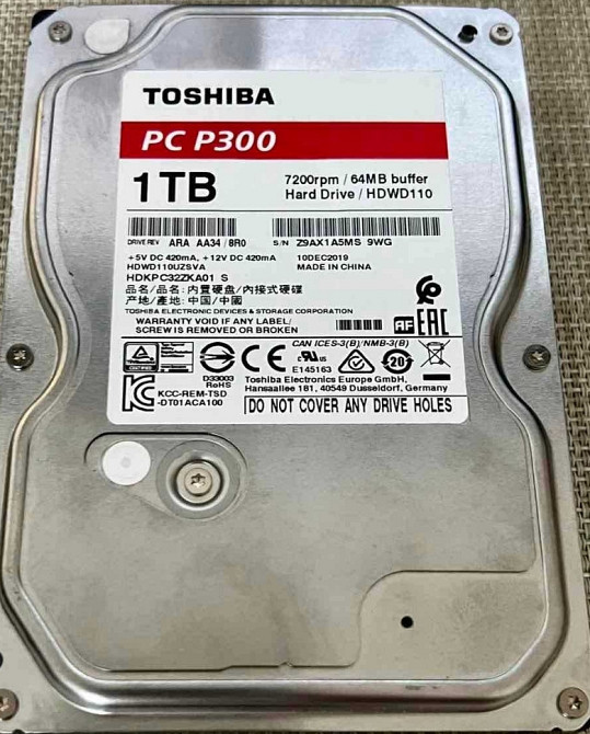 Жесткий диск Toshiba P300 1TB 7200 HDWD110UZSVA. Киев - изображение 2