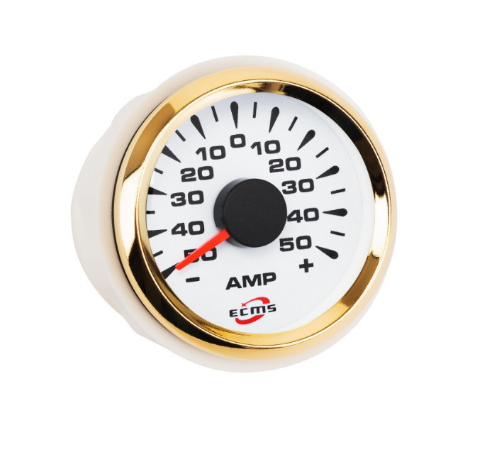 Амперметр Ecms Hma2-Wg±80A Діаметр 52Мм Рамка — Золото Дисплей — Білий Київ - фото 1