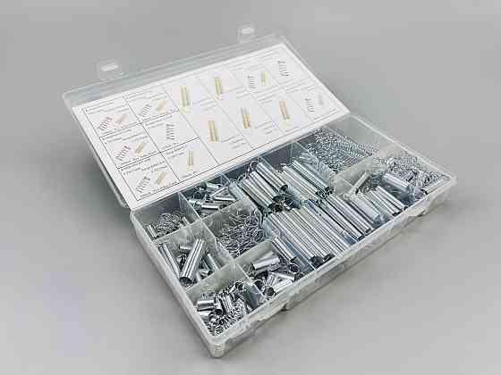 Пружинний комплект оцинковані подовжувачі та компресійна промислова пружина 16 видів 200 шт у коробці Мукачево