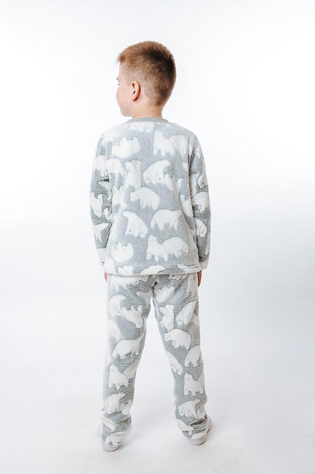Піжама дитяча, тепла, велсофт, світло-сіра, зимова весняна осіння, дитячі піжами Київ - фото 2