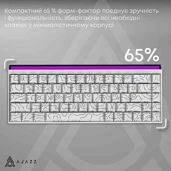Клавіатура Ajazz NK68 Red Switch White USB-C (NK68-R-S-W) ( 20881 ) Харків