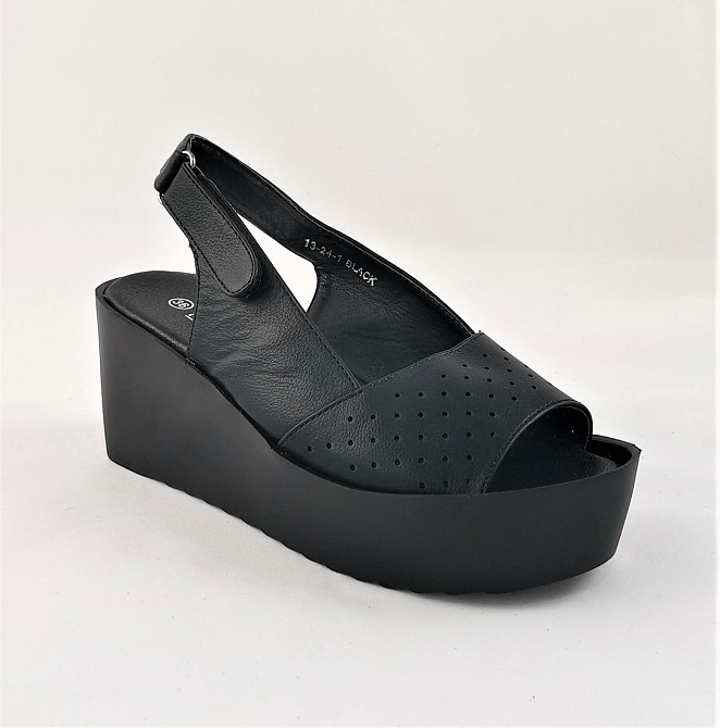 Жіночі Сандалі Босоножки на Танкетці Платформа Чорні Літні (розміри: 37,39) - 24-1 Дніпро - фото 3