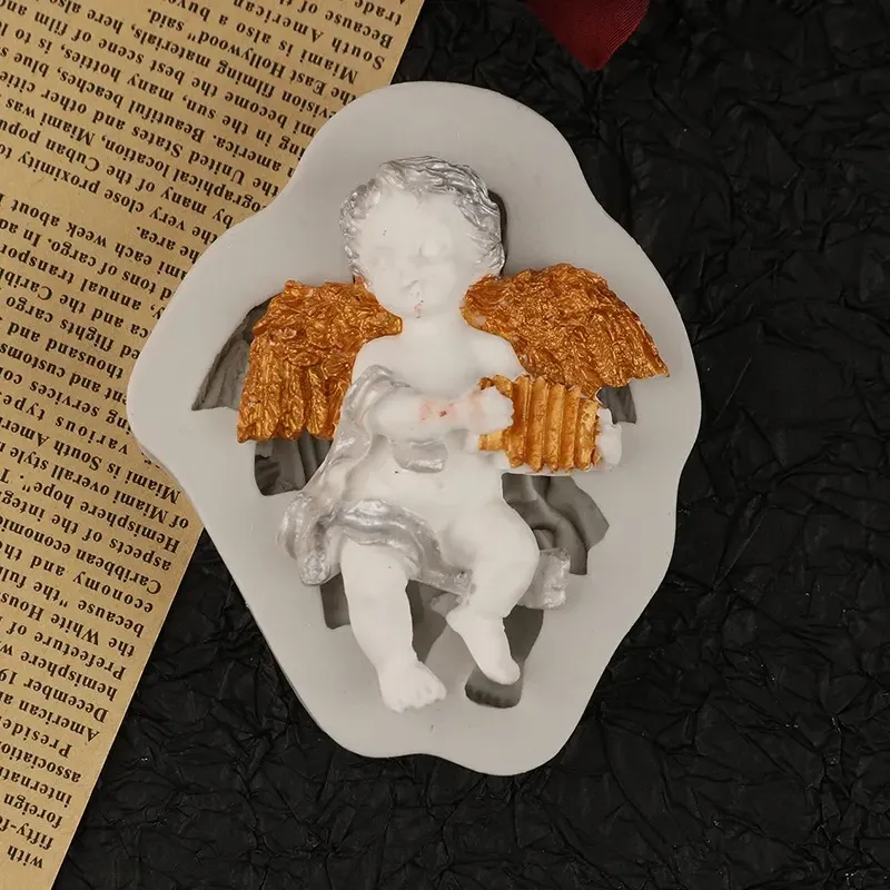 Молд силіконовий Ангел 87 на 70 на 17 мм сірий Київ - фото 7