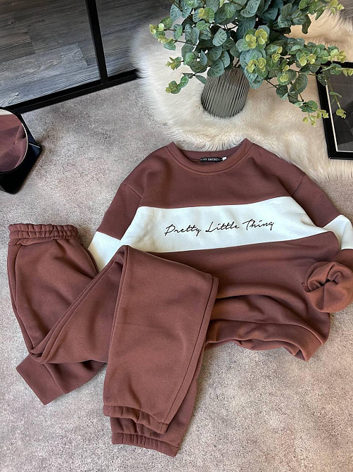 Женский стильный теплый костюм двойка трехнить на Флисе Шоколад Одесса - изображение 2