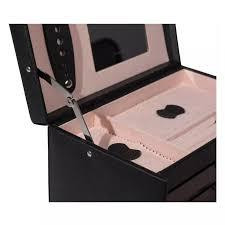 Скринька для коштовностей Friedrich Lederwaren Classico на 4 відділення (24х15х16 см) Чорно-рожевий Київ - фото 6