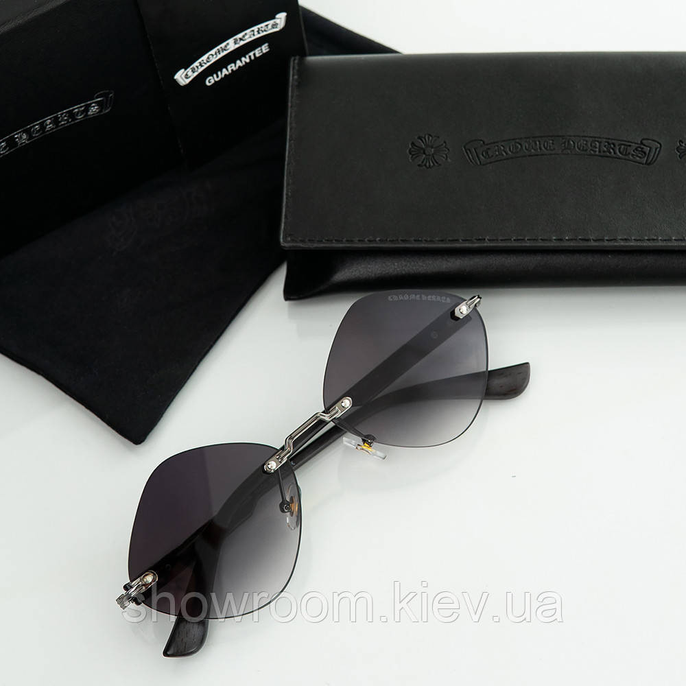 Жіночі брендові окуляри Chrome Hearts (20870) grey Київ - фото 3