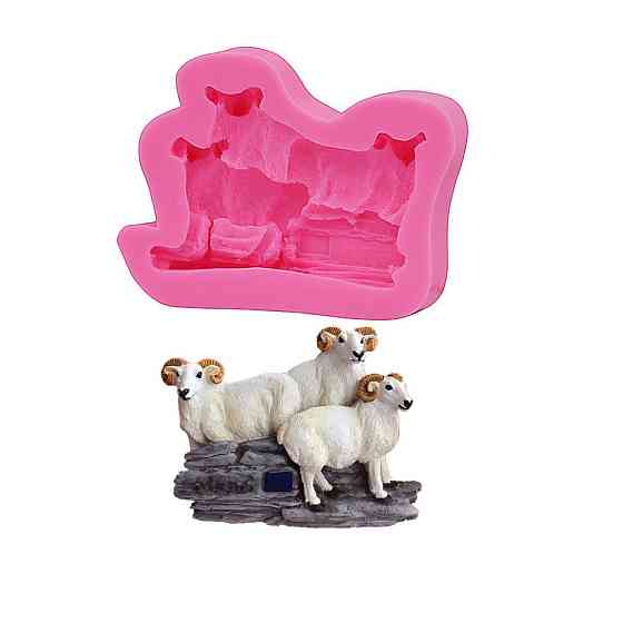 Молд силіконовий Барани 82 на 61 мм рожевий Київ